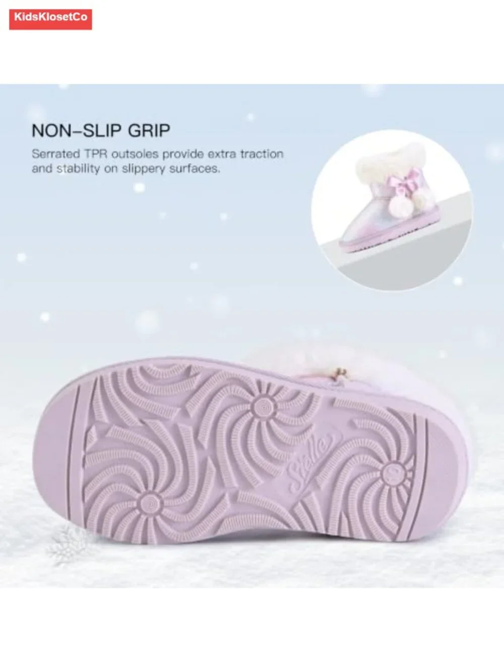 Girls Faux Suede Snow Boots Non-Slip Winter